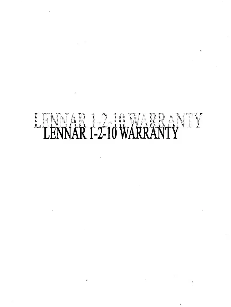 lennar warranty Preview on Page 1