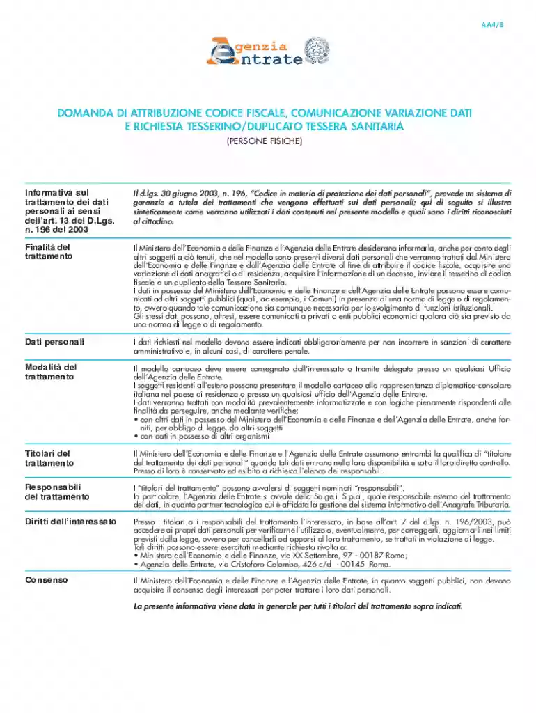 modello aa4 8 Preview on Page 1