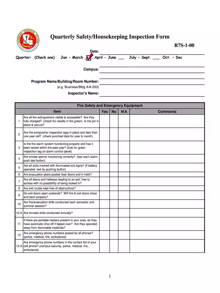 housekeeping forms Preview on Page 1