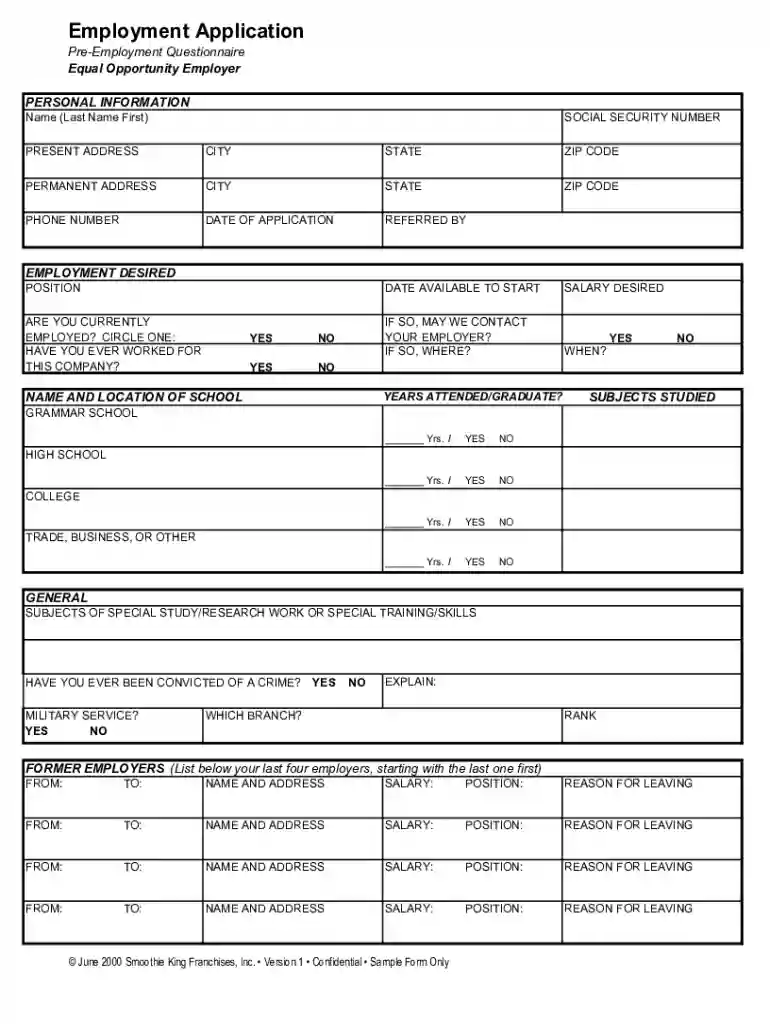 smoothie king application pdf Preview on Page 1