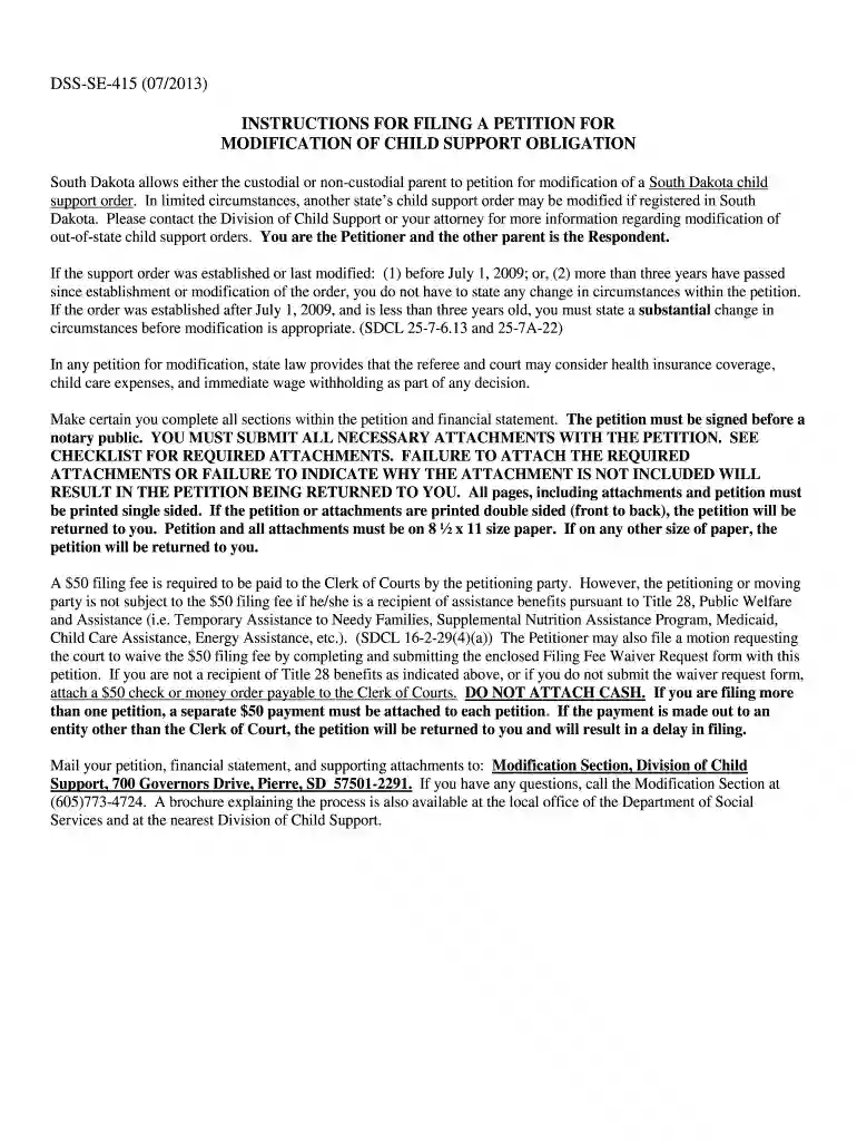 dss se 415a 2013 form Preview on Page 1