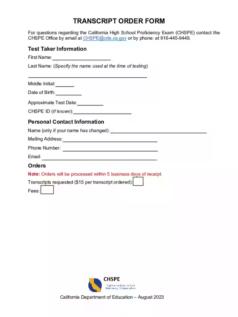 chspe transcript Preview on Page 1