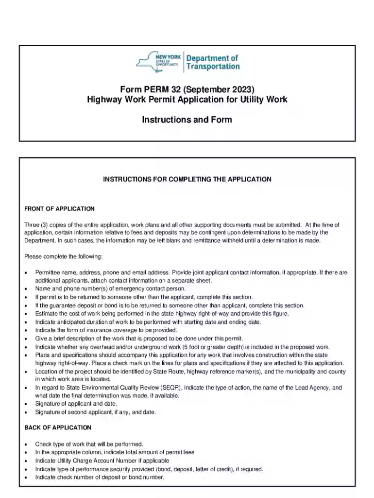 nysdot perm 32 Preview on Page 1