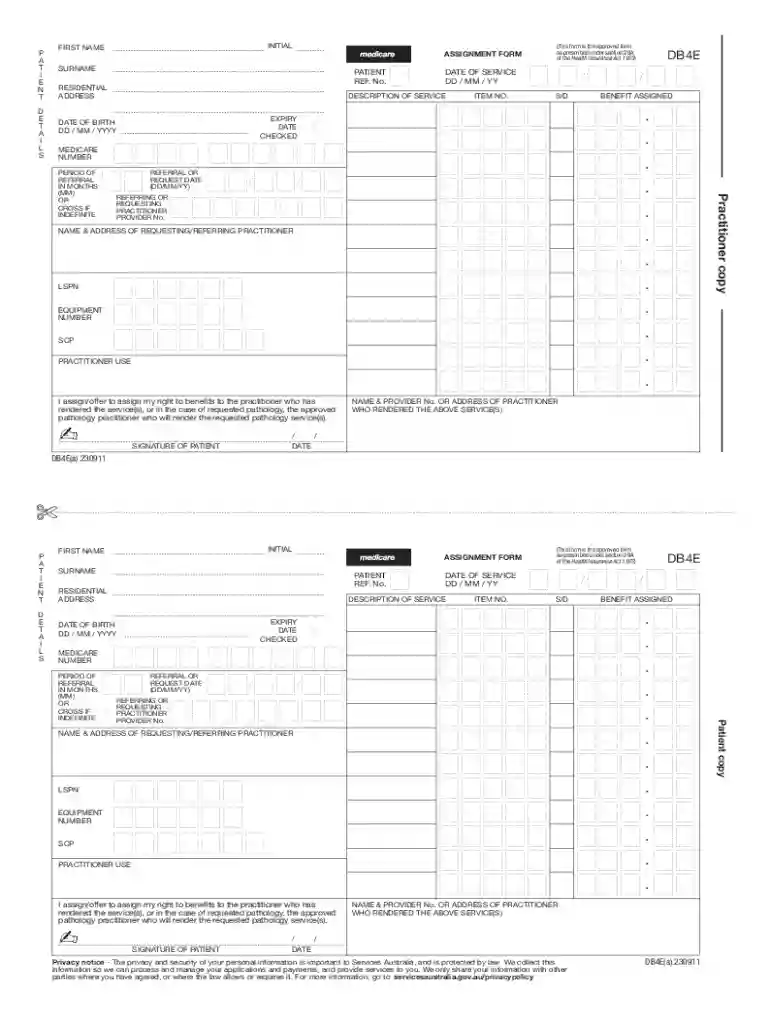 db4 form Preview on Page 1