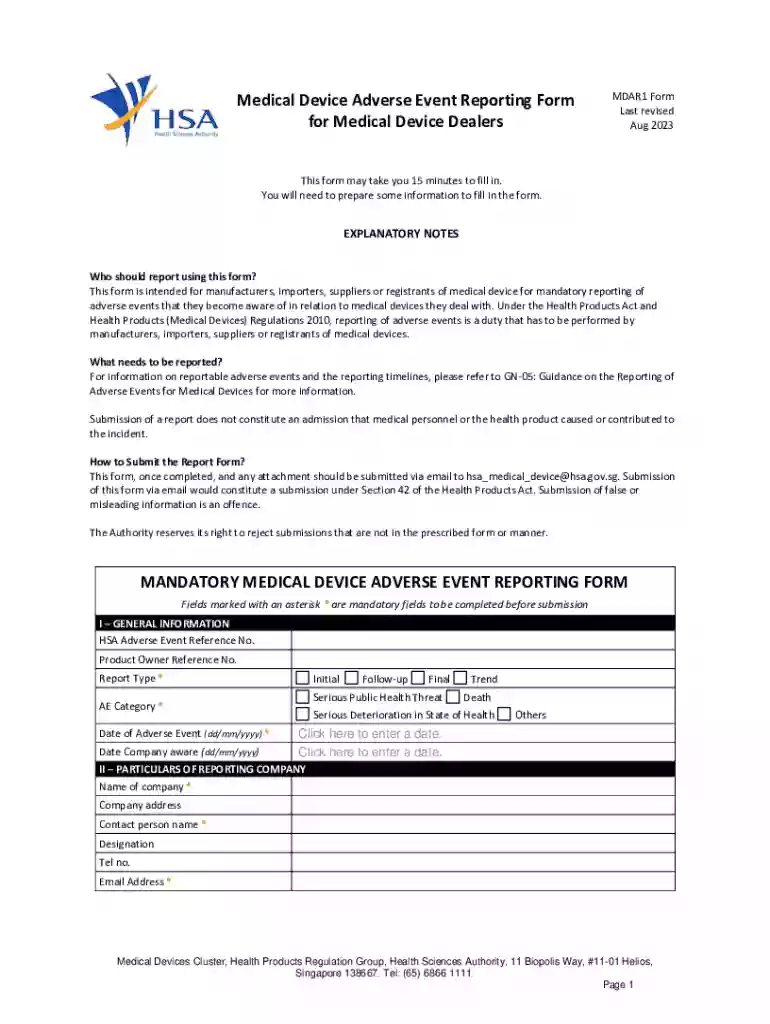 FAQ - German SAE Report Form Preview on Page 1