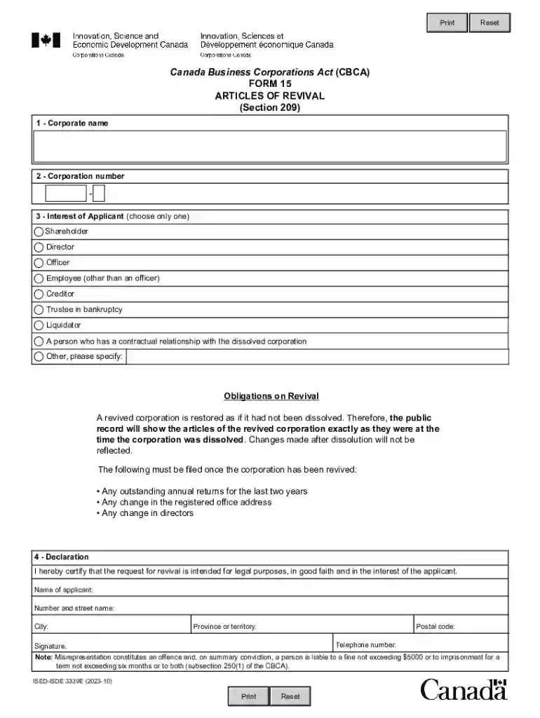 form 15 articles revival Preview on Page 1