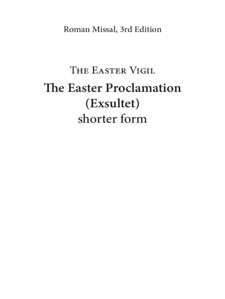 Easter Proclamation (Exsultet) Shorter Form Preview on Page 1