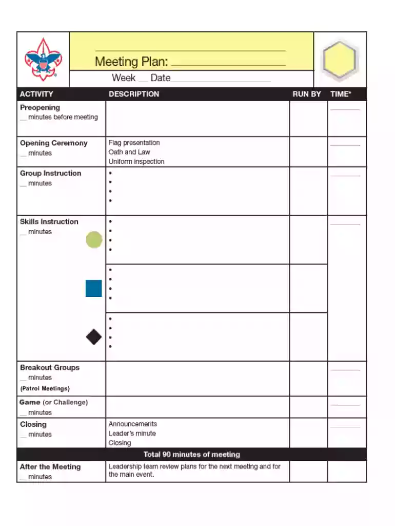 bsa meeting plan Preview on Page 1