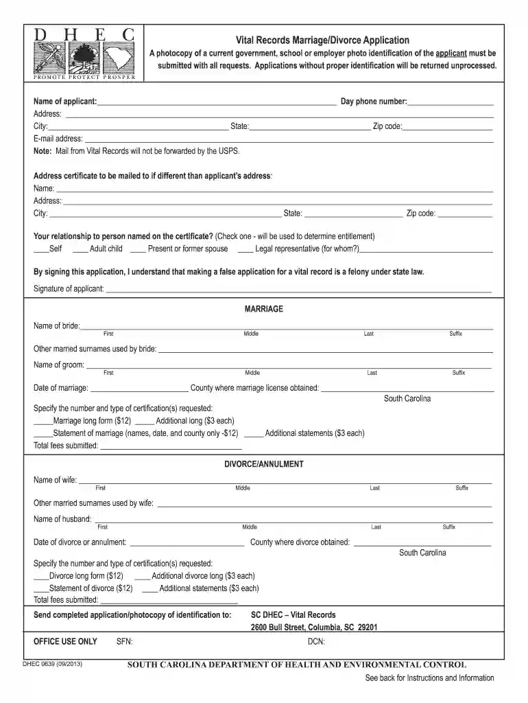 death certificate sc Preview on Page 1