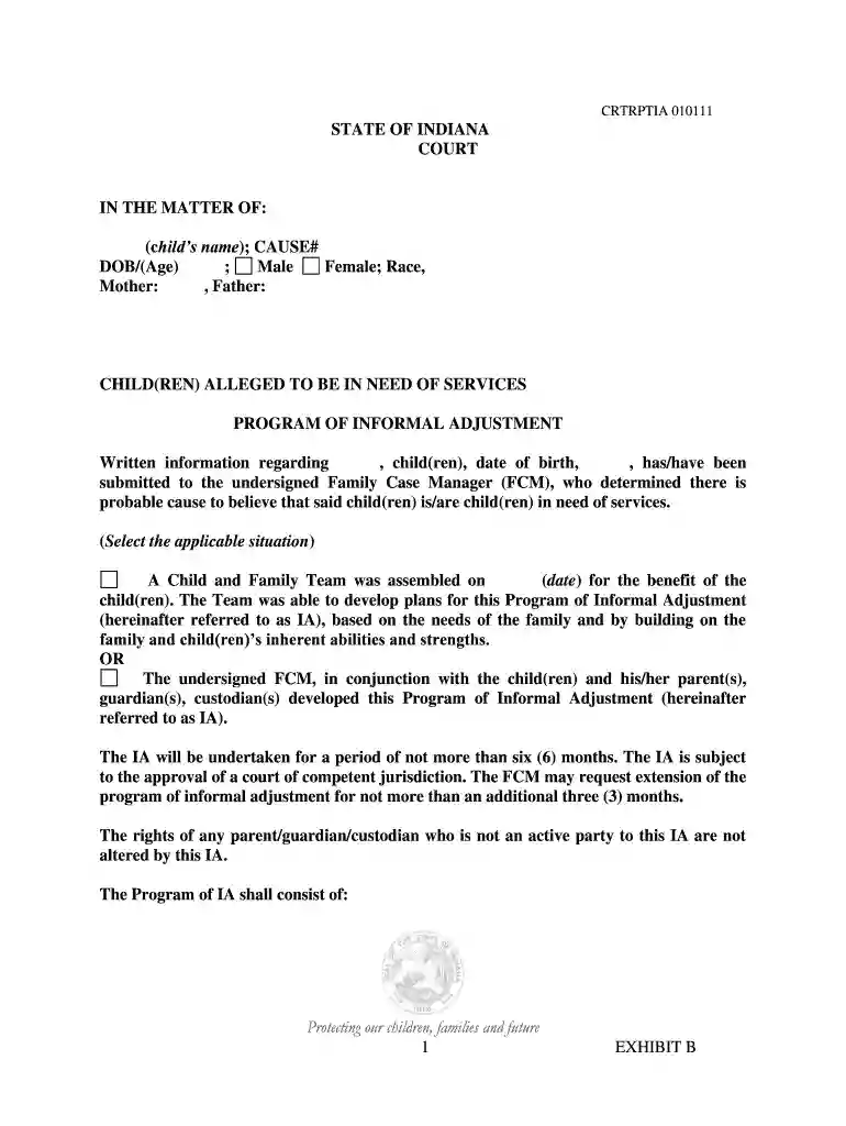 indiana adjustment Preview on Page 1