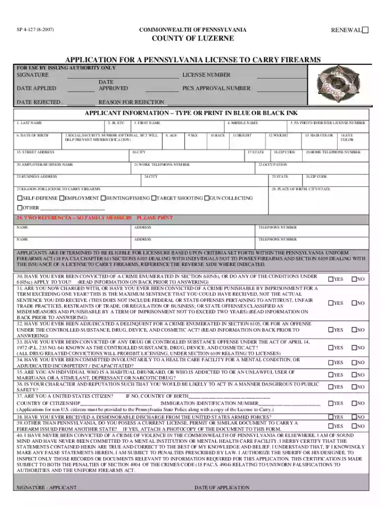 luzerne county carry permit Preview on Page 1