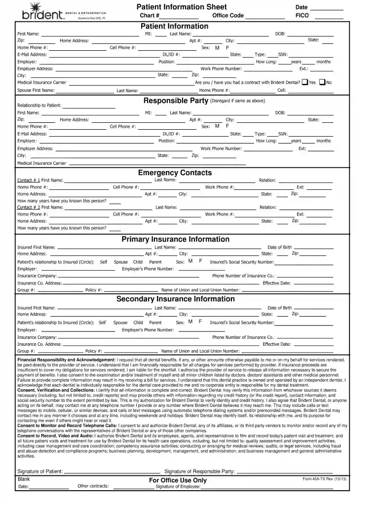 western dental new patient forms Preview on Page 1