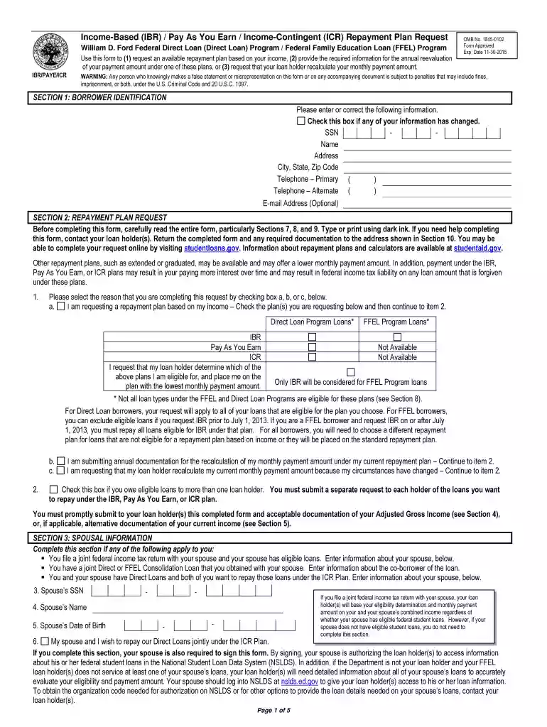 ibr request form Preview on Page 1