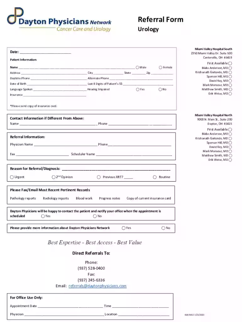 Dayton Physicians Networks Urology Reviews, Ratings Preview on Page 1