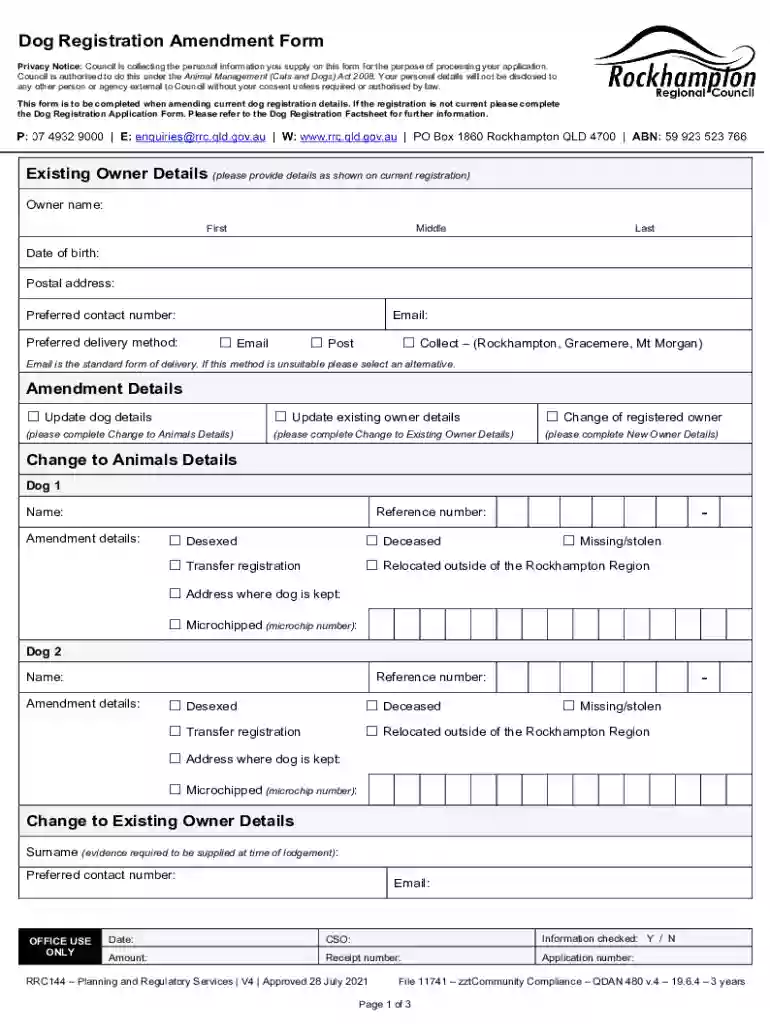 dog registration rockhampton Preview on Page 1