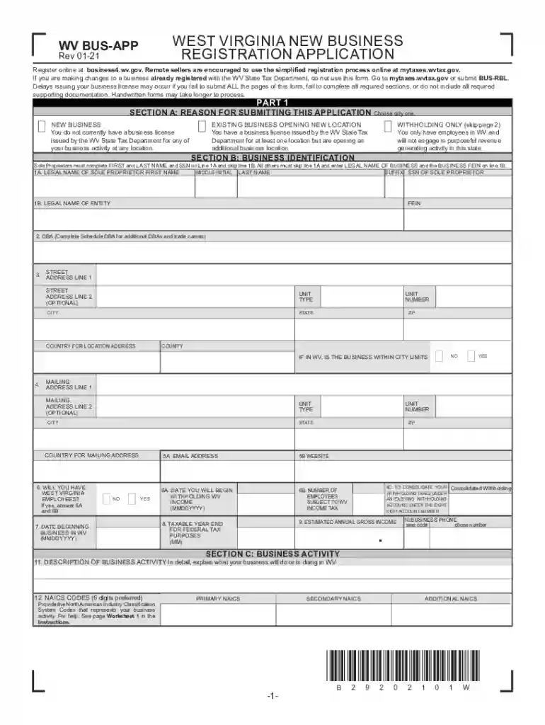 How to Register for a Sales Tax Permit in West Virginia Preview on Page 1