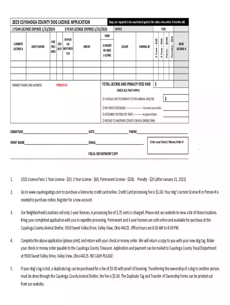 ohio county dog license Preview on Page 1