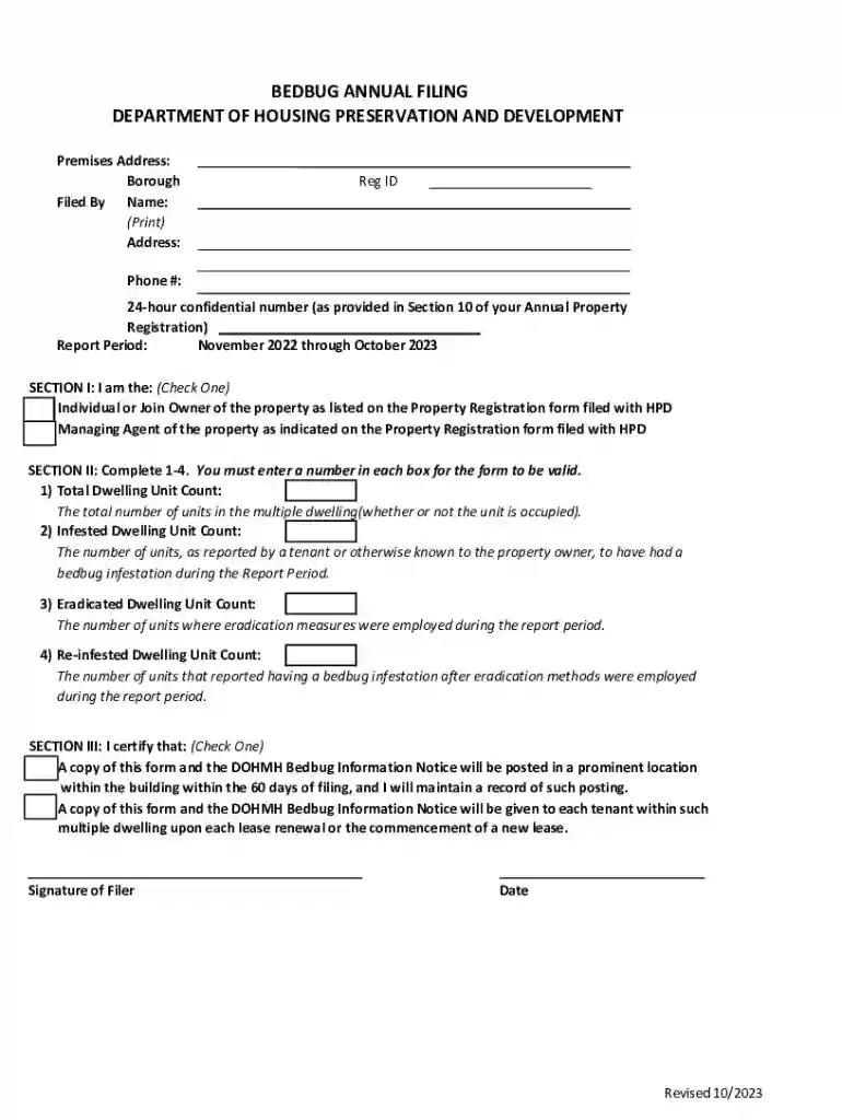 Bed Bug Reporting Requirements for New York City Landlords Preview on Page 1