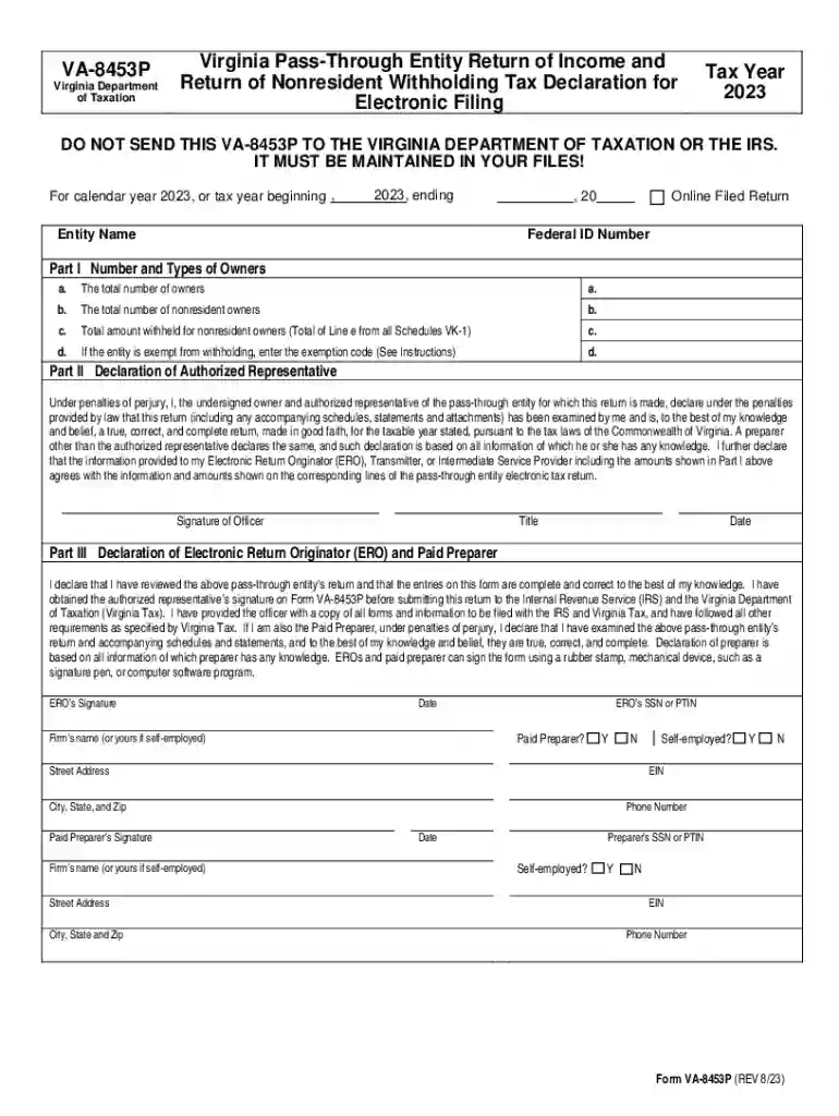 Individual Income Tax FilingVirginia Tax Preview on Page 1