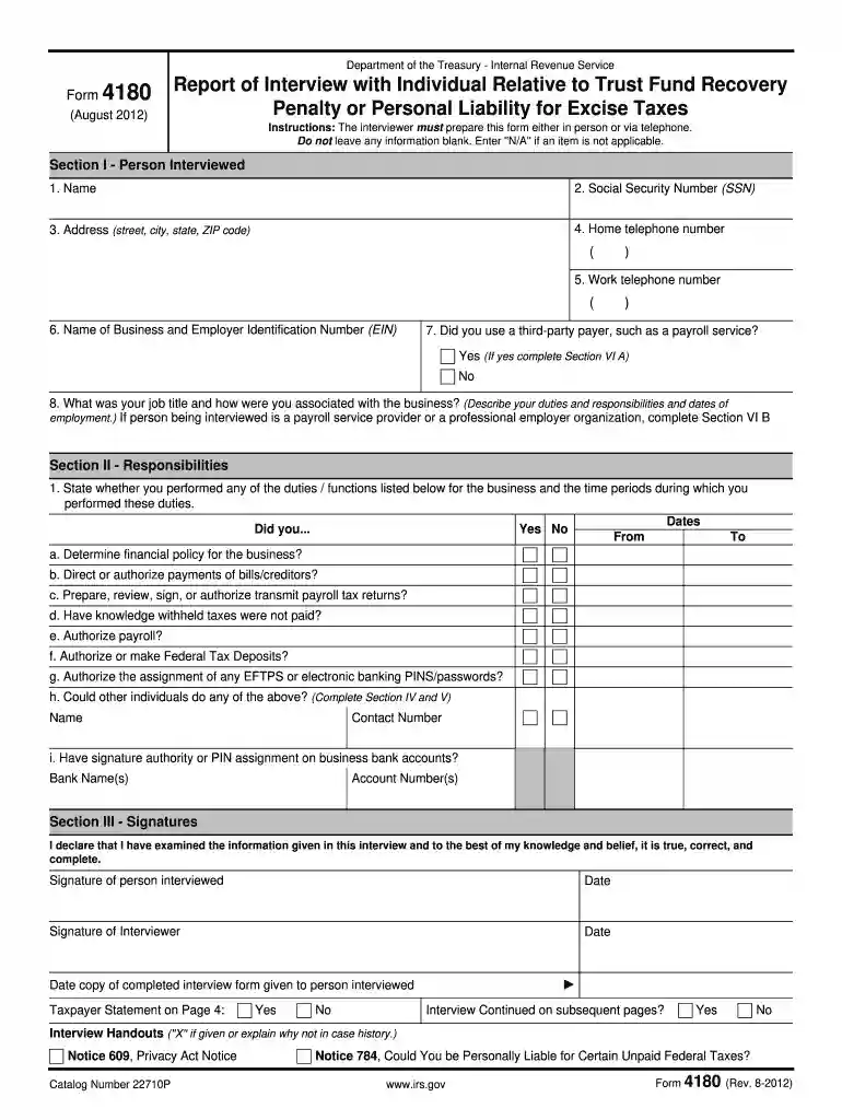 form 4180 pdf Preview on Page 1