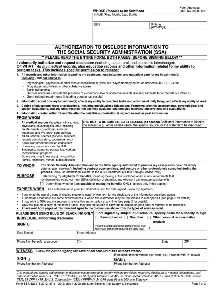 ssa 827 Preview on Page 1