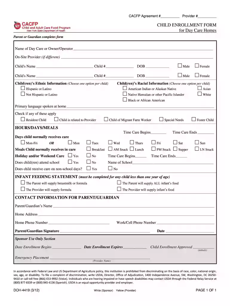 form doh 4419 Preview on Page 1