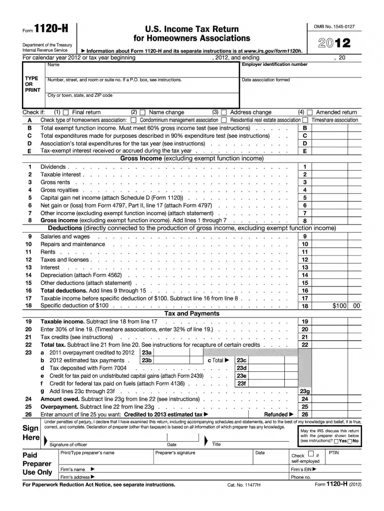 tax form 1120 Preview on Page 1