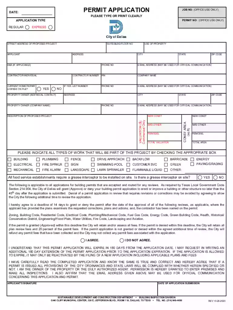 permit application city Preview on Page 1
