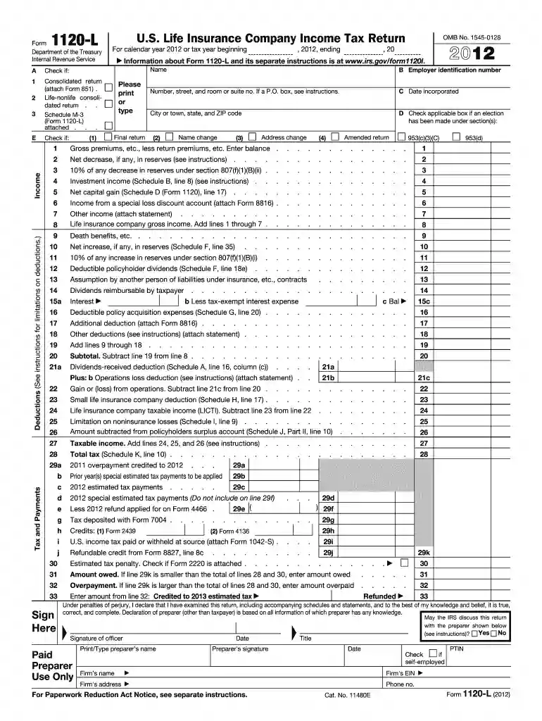 1120 l 2012 form Preview on Page 1