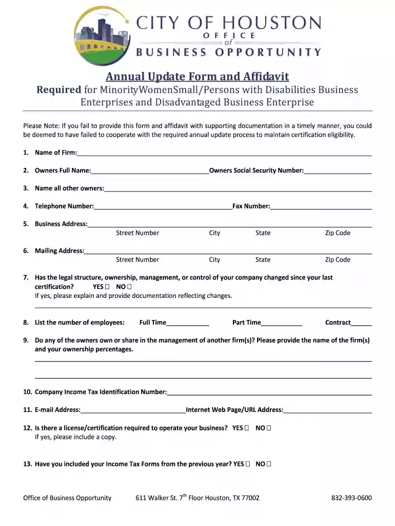 declaration in support of application for city of houston building permit Preview on Page 1