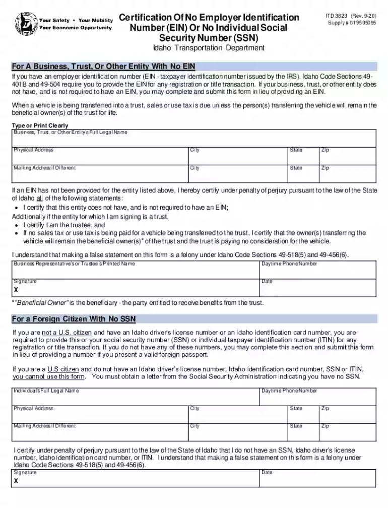 Form Itd 3823 - Fill Out and Sign Printable PDF Template Preview on Page 1