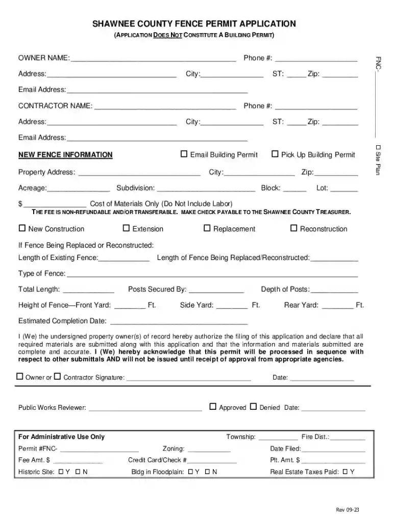 shawnee county fence permit Preview on Page 1