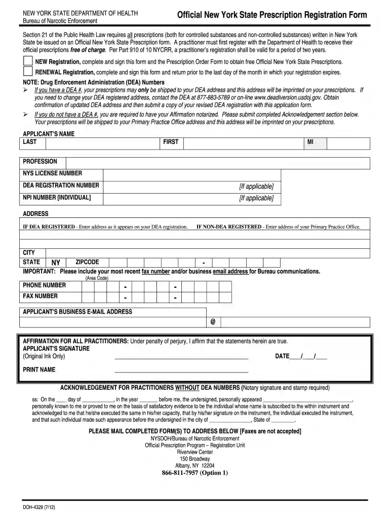 doh form 4329 Preview on Page 1