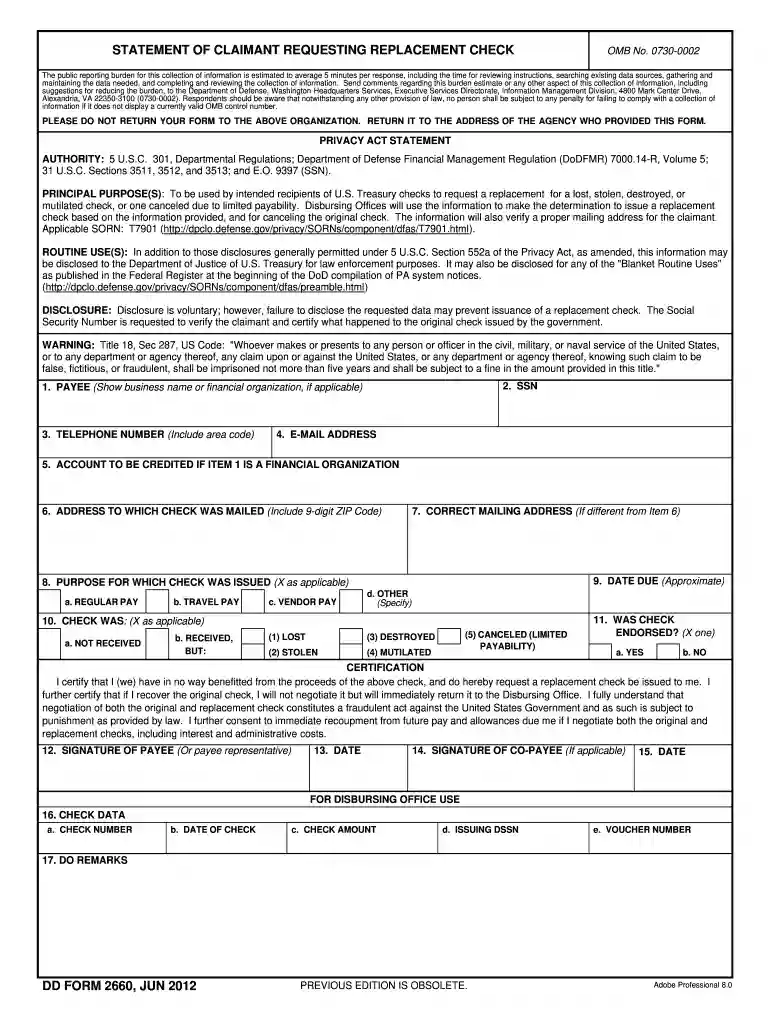 dd form 2660 Preview on Page 1