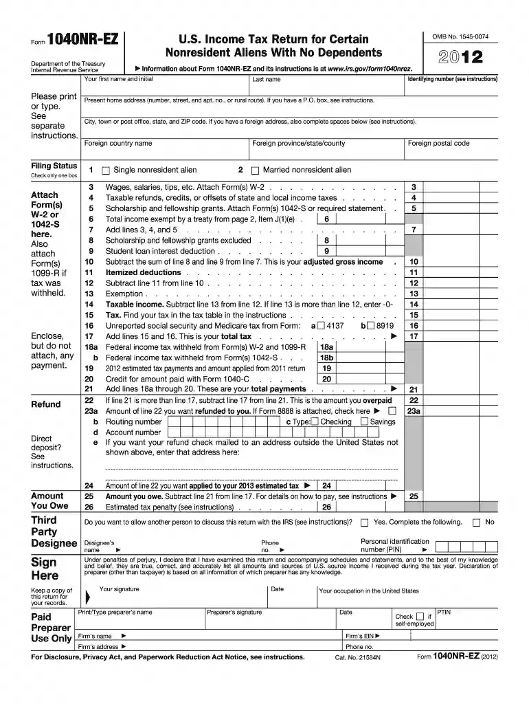 1040 nr ez Preview on Page 1