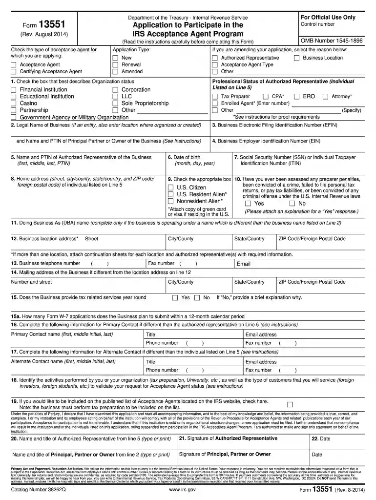 form 13551DocHubcom 2014 Preview on Page 1
