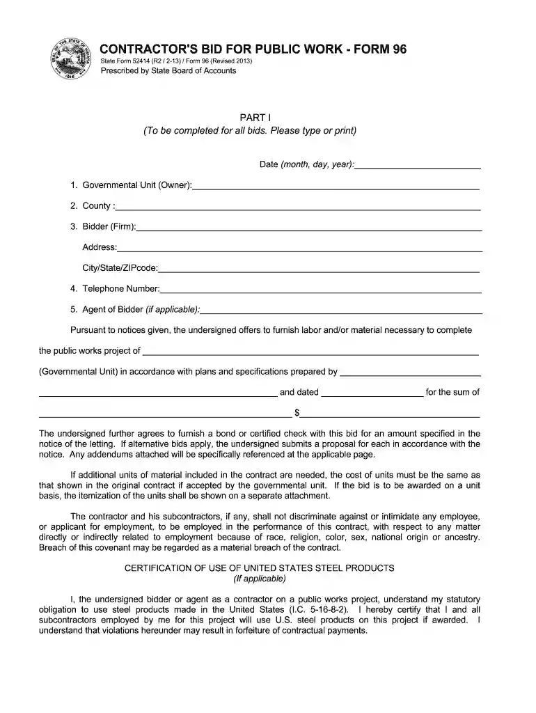 form 96 Preview on Page 1
