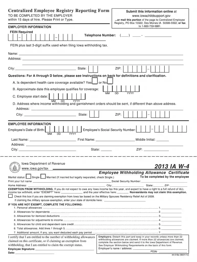 2013 iowa form Preview on Page 1