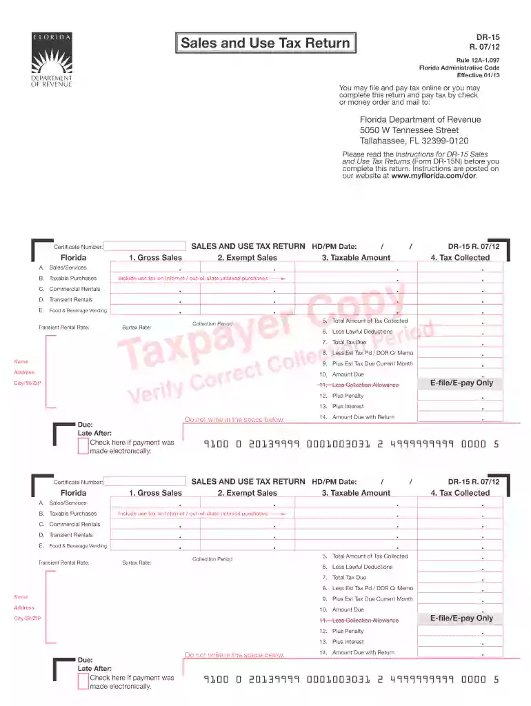 dr 15 fillable form Preview on Page 1