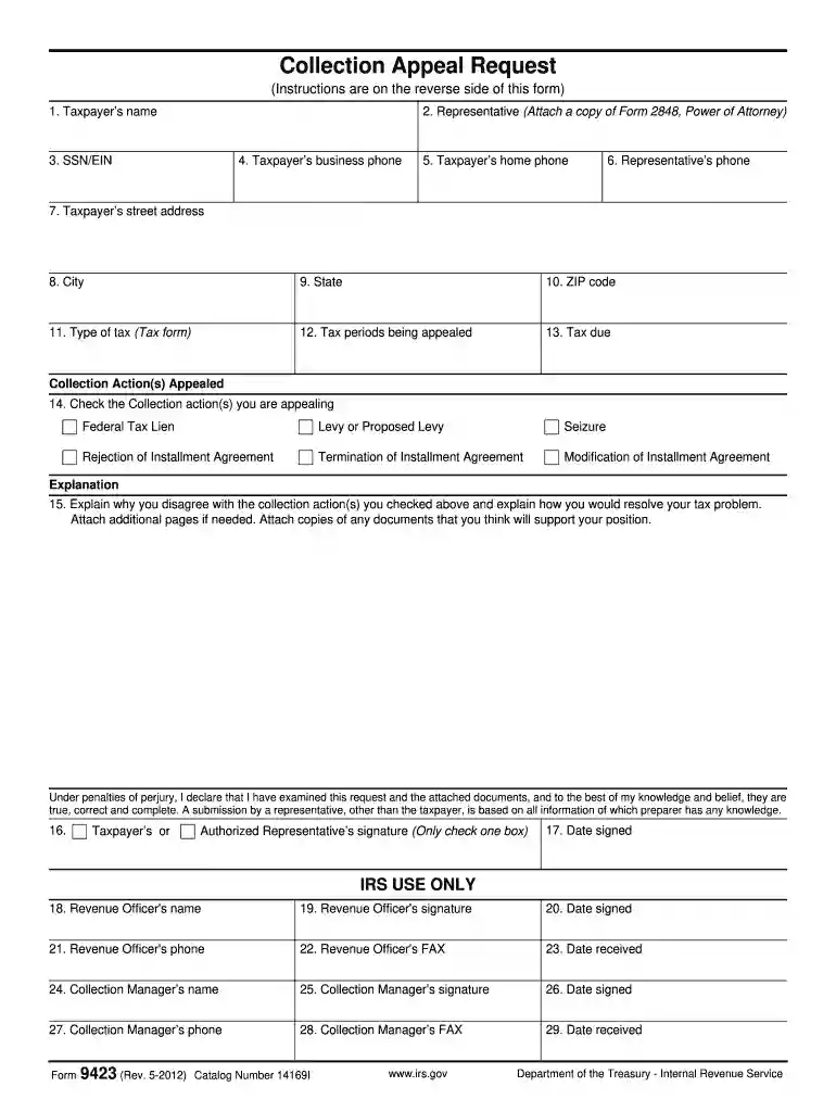 form 9423 2012 Preview on Page 1