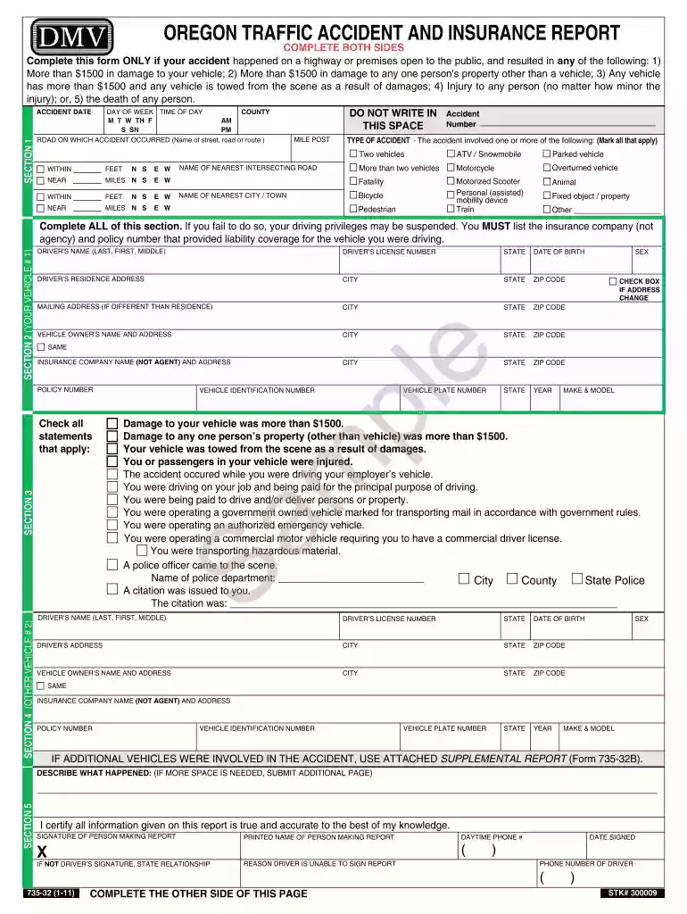 dmv accident report form Preview on Page 1