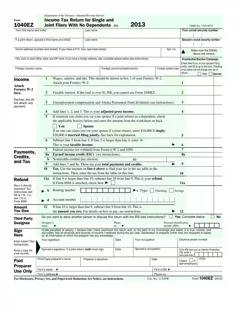 2013 tax forms Preview on Page 1
