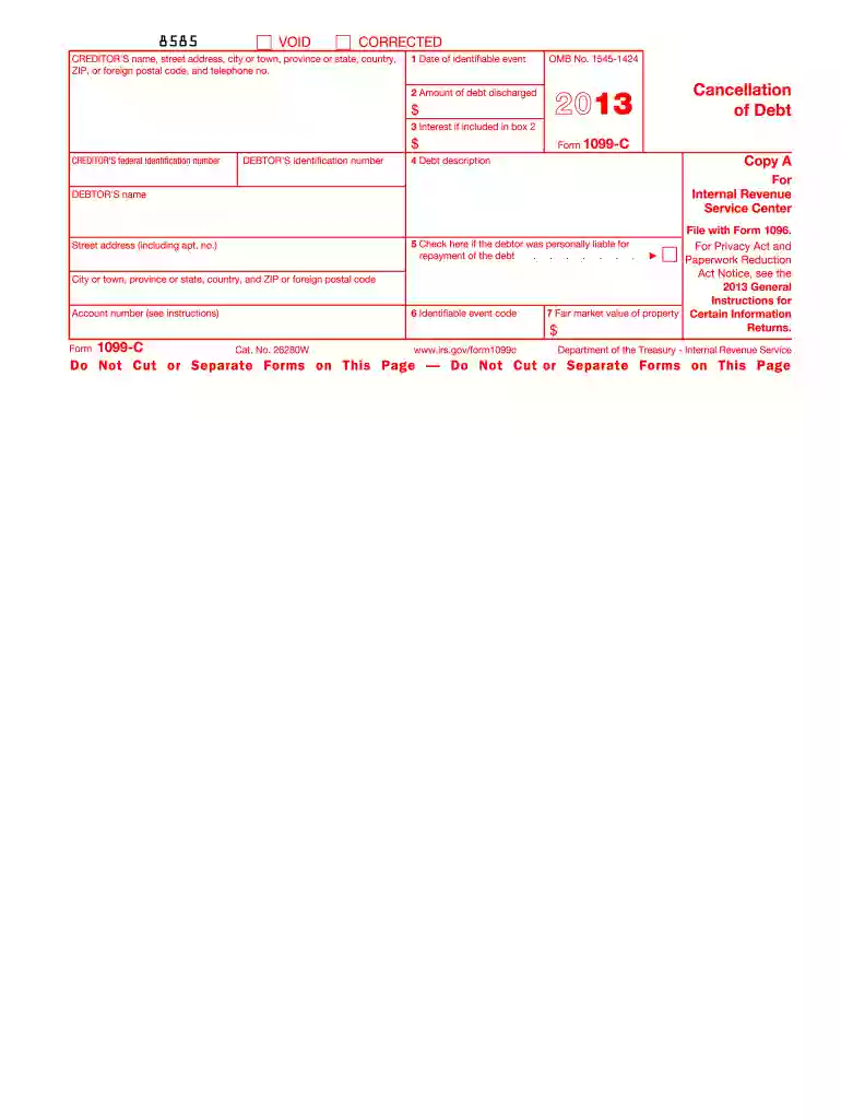 1099 c 2013 form Preview on Page 1