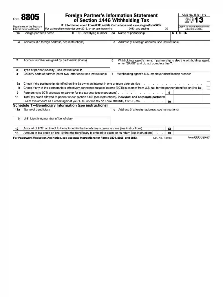 2013 form 8805 Preview on Page 1