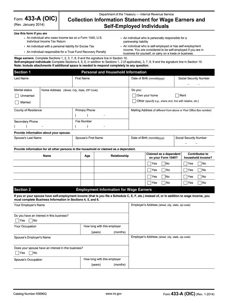 irs fresh start program form 656 Preview on Page 1