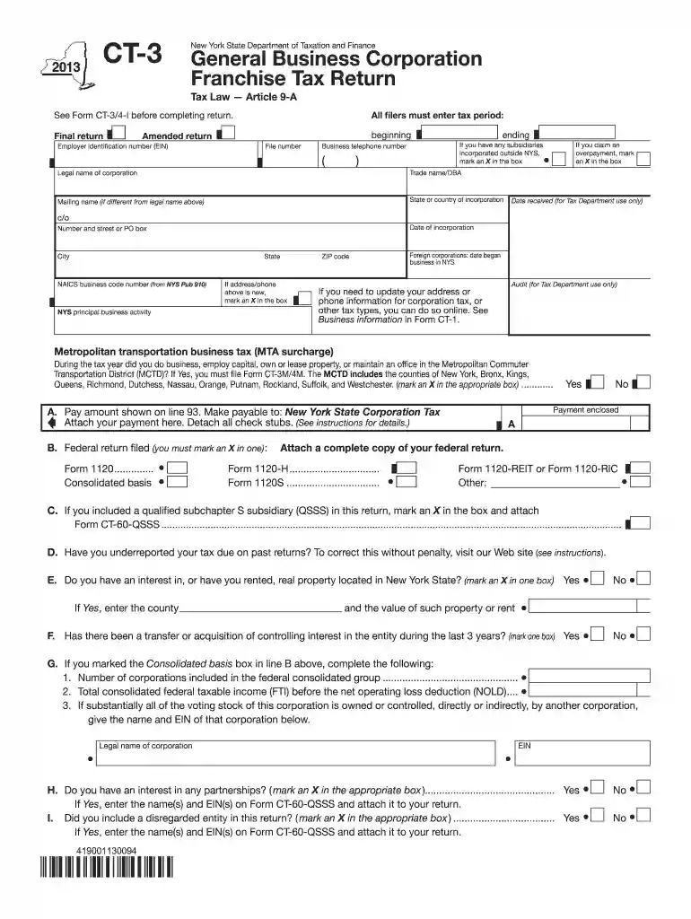 2013 ct 3 form Preview on Page 1