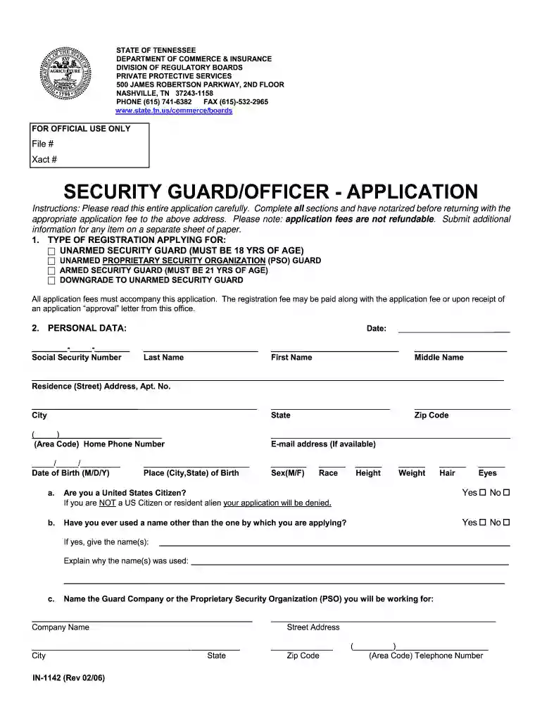 tn unarmed security license status Preview on Page 1