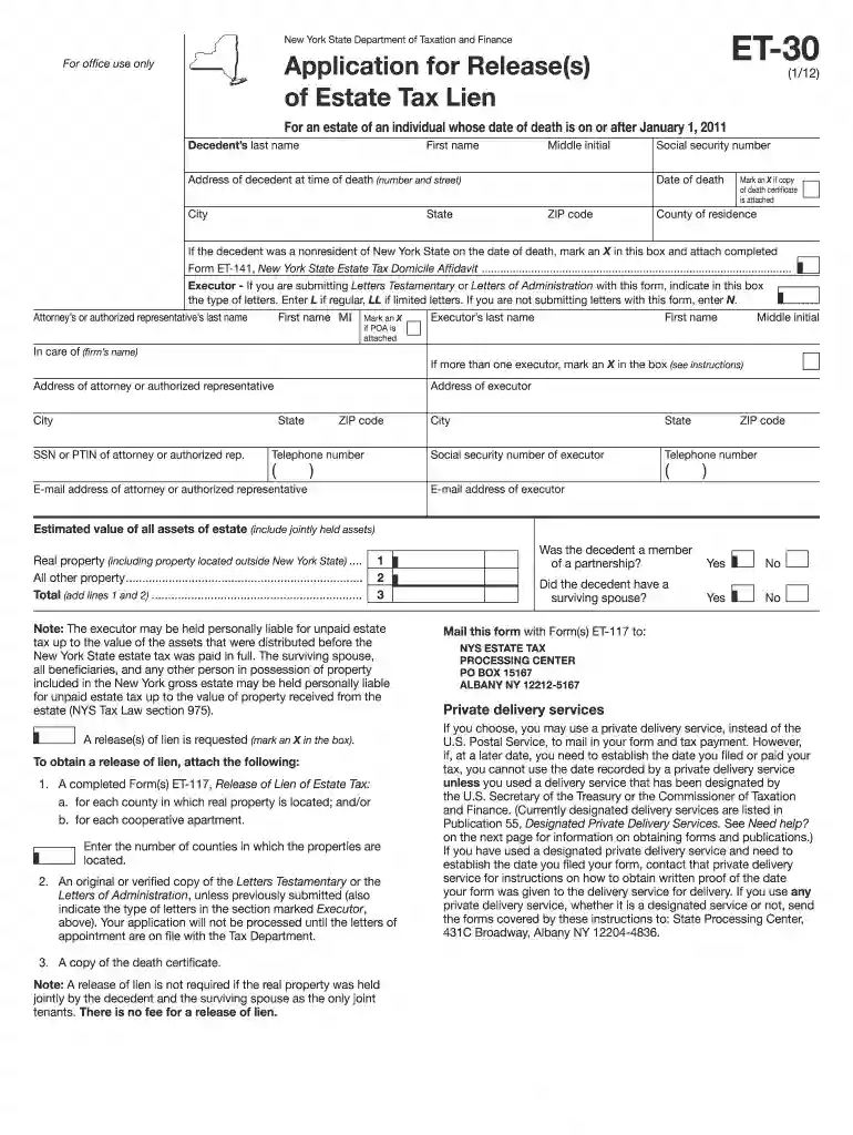 et 30 2012 form Preview on Page 1