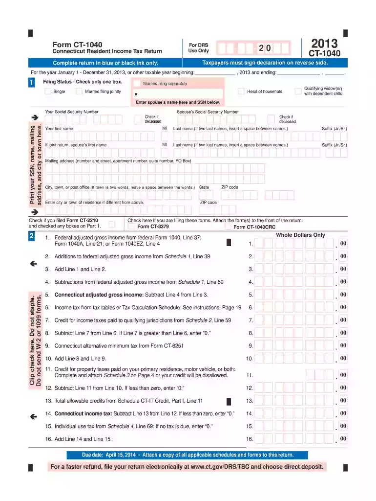 2013 connecticut tax form Preview on Page 1