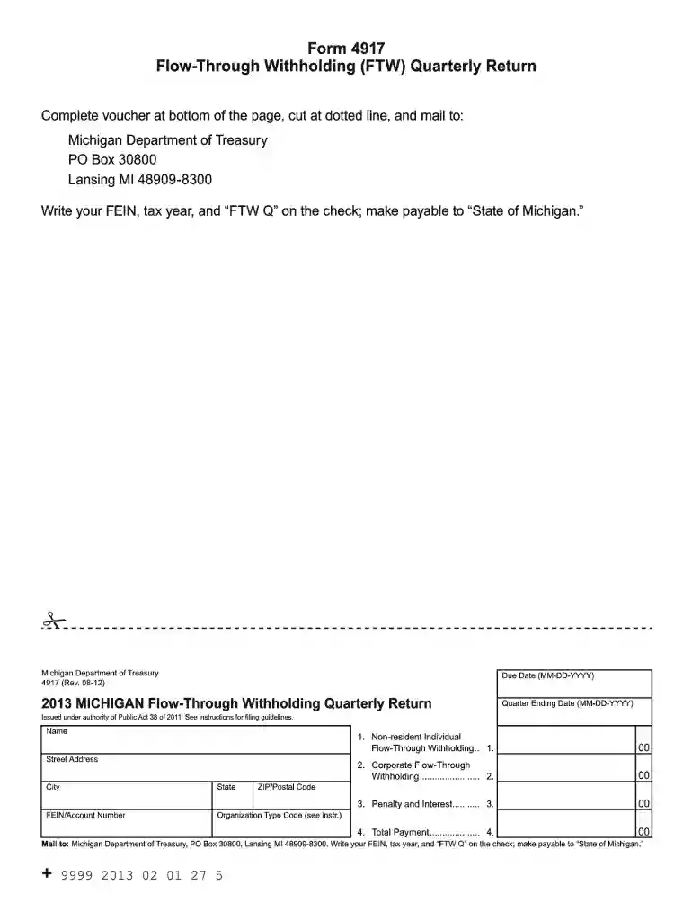 2013 michigan form return Preview on Page 1